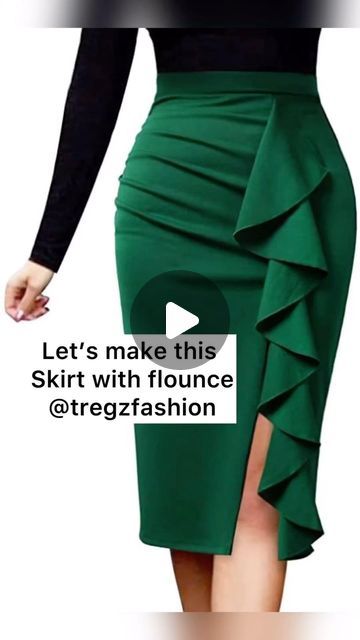 Fashion courses | Online pattern making and sewing tutorials on Instagram: "Here’s a quick tutorial on how to make this pencil skirt with flounce.   Head over to my YouTube channel for a full detailed pattern making and sewing tutorial. Search Tregzfashion or click link in bio for a quick access.   While at it, please remember to subscribe and leave me a comment🙏❤️  Will you be trying this??😊" How To Sow Clothes, Flounce Skirt Pattern, Drape Skirt Pattern, Flounce Pattern, Skirt With Flounce, Beige Nails Design, South African Traditional Dresses, Pencil Skirt Pattern, Fashion Courses