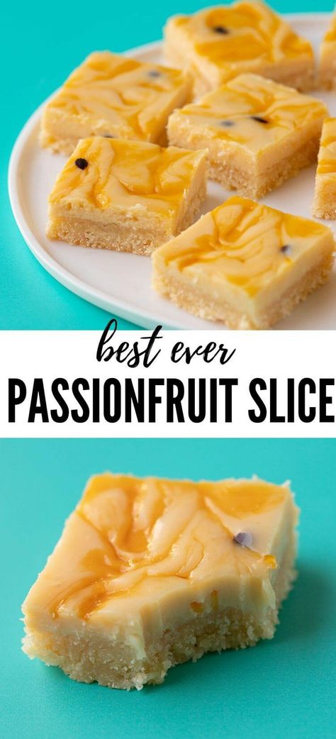 Coconut Banana Cream Pie, Passionfruit Slice, Passion Fruit Recipes, Condensed Milk Recipe, Passionfruit Recipes, Slice Recipes, Coconut Slice, Crazy For Crust, Slice Recipe