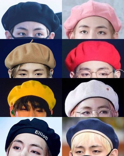 Taehyung Beret Hat, Taehyung With Beret, Taehyung In Beret, Taehyung Beret, Barret Hat, Korean Style Boy, Topi Baret, Beret Outfit, Morning Moon