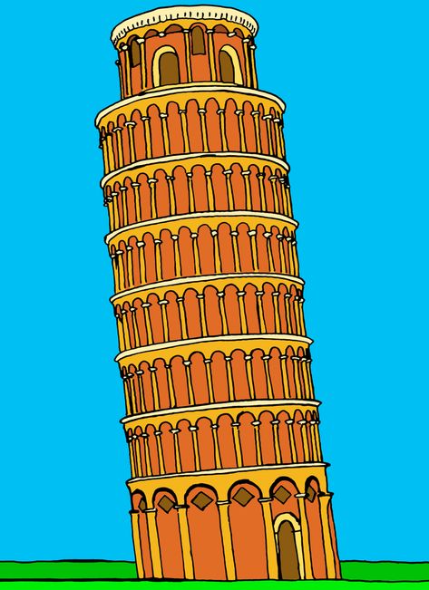 leaning tower of pisa drawing, leaning tower of pisa art, leaning tower of pisa illustration, Art Print by Vincent Russell Art - Pisa Tower Illustration, Leaning Tower Of Pisa Drawing, Architecture Sketching, Pisa Tower, Preschool Art Projects, Tower Of Pisa, Paper Quilling Designs, Quilling Designs, Architecture Sketch