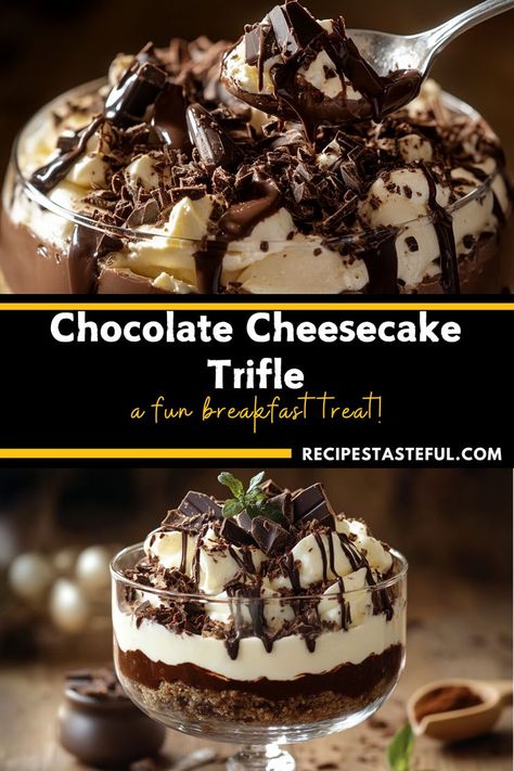 Chocolate Cheesecake Trifle, Chocolate Brownie Trifle, Brownie Trifle Recipe, Brownie Trifle, Cheesecake Trifle, Layered Dessert, Chocolate Trifle, How To Make Cheesecake, Trifle Recipe