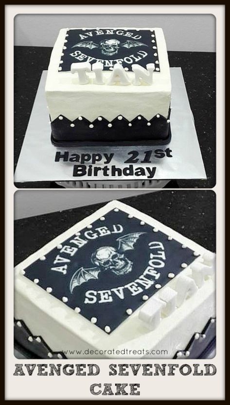 Decorated Desserts, Butter Icing, 26th Birthday, 21st Birthday Cake, Happy 21st Birthday, Cake Decorating Designs, Buttercream Flowers, Avenged Sevenfold, 17th Birthday