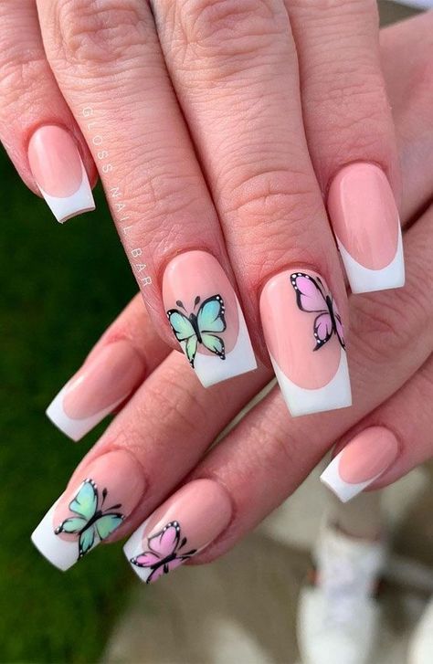 Matching Nail Designs, Nails Acrylic French Tip, French Tip Nails White, Nails Acrylic French, Acrylic French Tip Nails, Acrylic French Tip, Short Coffin Nails Designs, Hollywood Nails, Acrylic French