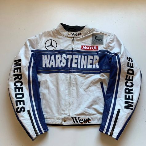 Mercedes Jacket, Mercedes Benz Mclaren, Vintage Mercedes Benz, Vintage Racing Jacket, Racer Jackets, Vintage Mercedes, Race Day Outfits, Motorcycle Leather Jacket, Racing Jackets