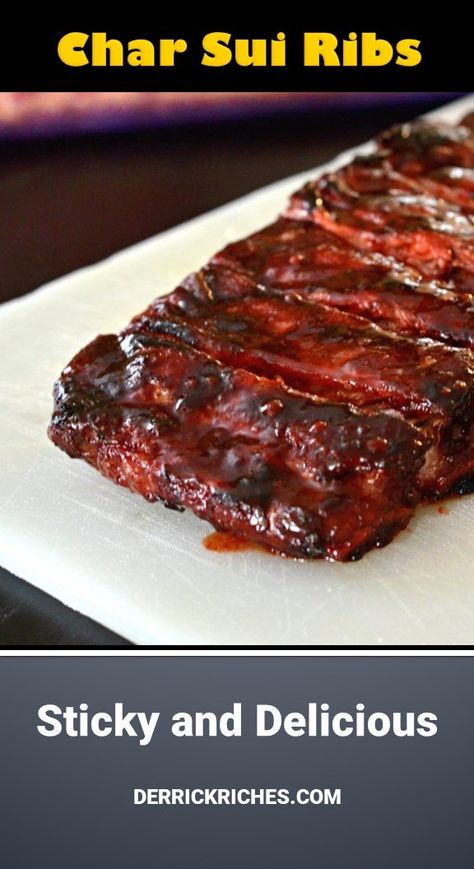 Char Siu Ribs Recipe, Asian Ribs, Pork Ribs Grilled, Bbq Recipes Ribs, Chinese Bbq Pork, Bbq Pork Ribs, Asian Pork, Pork Rib Recipes, Barbecue Ribs