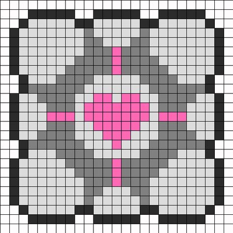 Large Companion Cube Perler Bead Pattern | Bead Sprites | Misc Fuse Bead Patterns Portal Reference, Companion Cube Art, Large Perler Bead Patterns, Portal Cross Stitch, Perler Bead Coasters Patterns Square, Companion Cube Perler Beads, Rubiks Cube Perler Beads, Crocheted Quilt, Minecraft Block Perler Beads