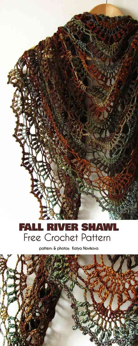 Fall River Shawl, Crochet Wraps, Crochet Shawl Free, Irish Crochet Dress, Knitted Shawl, Crochet Shawl Pattern Free, Crochet Poncho Patterns, Crochet Shawls And Wraps, Crochet Shawls