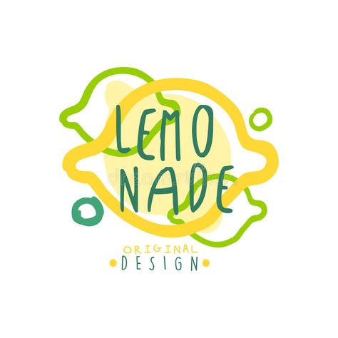 Lemonade logo template original design, colorful hand drawn vector Illustration vector illustration Lemonade Stand Logo Ideas, Lemonade Logo Design, Lemonade Logo, Lemon Logo Design, Lemonade Graphic Design, Lemon Typography Design, Lemonade Business, Lemonade Illustration Summer, Lemonade Illustration