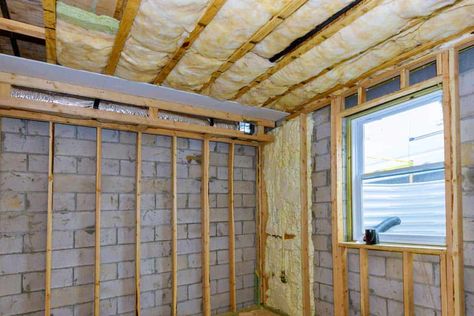 Does A Basement Ceiling Need Insulation? - HVACseer.com Basement Ceiling Insulation, Cheap Insulation, Exposed Basement Ceiling, Basement Ceiling Painted, Basement Insulation, Basement Ceiling Options, Old Basement, Blown In Insulation, Exposed Ceilings