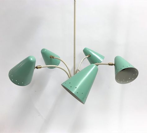 For sale: Vintage green chandelier, 1950s 1950 Decor, Green Chandelier, Best Desk Lamp, 1950s Decor, Repurposed Lamp, Mid Century Modern Lamps, Green Chandeliers, Lamp Kitchen, Cool Lamps