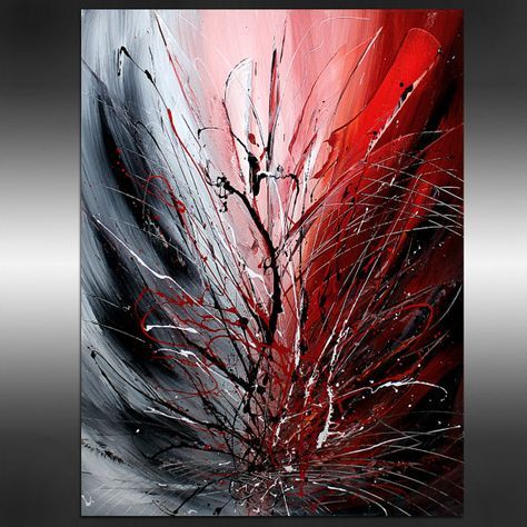 Red Abstract Art, Kunst Inspiration, Canvas For Beginners, Soyut Sanat Tabloları, Canvas Painting Ideas, Large Artwork, Tableau Art, Simple Acrylic Paintings, Watercolor Artists