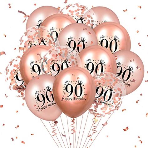 90th Birthday Party Theme, 90th Birthday Banner, 90th Birthday Party Decorations, 90th Birthday Decorations, 90th Birthday Party, Confetti Design, 90th Birthday Parties, Happy 90th Birthday, Anniversary Decor