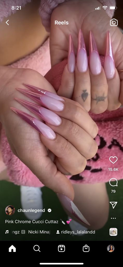 Nicki Minaj Nails, Nicki Minaj Pink Friday, Pink Chrome, Pink Friday, Long Acrylic Nails Coffin, Acrylic Nails Coffin, Chrome Nails, Long Acrylic Nails, Nicki Minaj