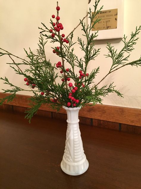 Simple winter bud vase Christmas Bud Vases, Bud Vase Arrangements, Bud Vases Arrangements, Vase Arrangements, Bud Vase, Bud Vases, Tablescapes, Christmas Party, Flower Arrangements