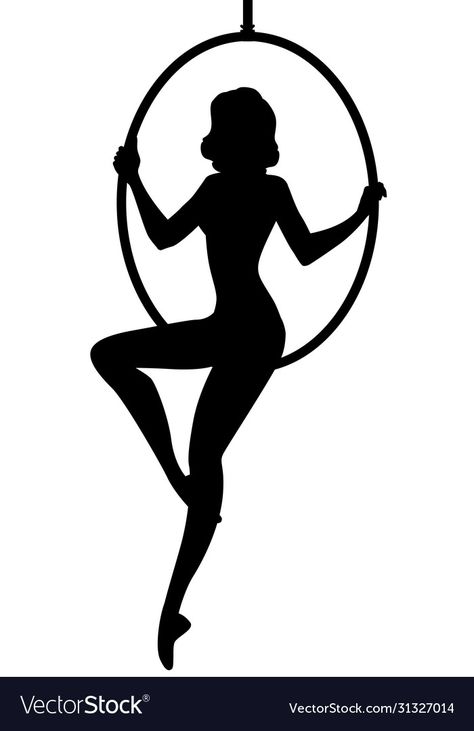 Silhouette Of Woman, Circus Illustration, Trapeze Artist, Figure Me Out, Kids Silhouette, School Carnival, Theatrical Makeup, Aerial Arts, Circus Art