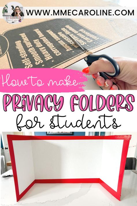 Diy Privacy Folders For Students, Student Privacy Folders, Diy Folders For School, Privacy Folders For Students, Privacy Folders, Student Folders, Classroom Desk, School Zone, Folder Organization