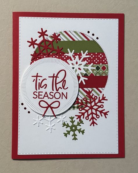 Stampin Up Christmas 2024 Cards, Stamped Christmas Cards Ideas, Winter Handmade Cards, Handmade Christmas Cards 2024, Stamping Up Christmas Cards Ideas, Scrap Paper Christmas Cards, Cute Handmade Christmas Cards, Washi Tape Christmas Cards Ideas, Simple Christmas Card Ideas Handmade