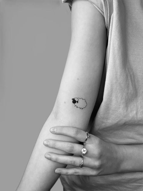 Shawn The Sheep Tattoo, Once Lost Sheep Tattoo, Dainty Sheep Tattoo, Minimalist Sheep Tattoo, Fine Line Sheep Tattoo, Simple Sheep Tattoo, Lamb Outline Tattoo, Sheep Outline Tattoo, Tiny Sheep Tattoo