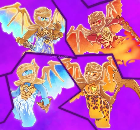 Ninjago Dragon Form, Ninjago Season 16, Oni Lloyd, Ninja Go Fanart, Ninjago Crystalized, Ninja Fanart, Purple Ninja, Ninjago Comic, Lego Ninjago Nya