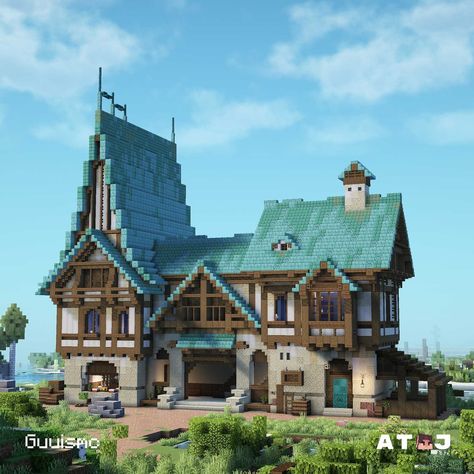 The Rustic Manor Collab with @ataj.builds Download Available on patreon ( link in bio ) #minecraft #minecrafthouse #minecraftideas #minecraftbuilds Minecraft Epic Builds, Castle Blueprints, Big Minecraft Houses, Odyssey Art, Minecraft Kingdom, Witchy House, Mc Builds, Minecraft Houses Blueprints, Bangunan Minecraft