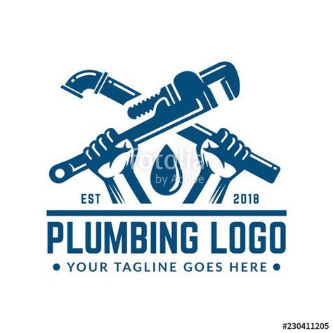 Vector: Plumbing logo template, easy to customize Electricity Logo, Plumbing Logo Design, Handyman Logo, Wordmark Logo Design, Plumbing Logo, Home Symbol, Automotive Logo Design, Creative Advertising Design, Plumbing Repair