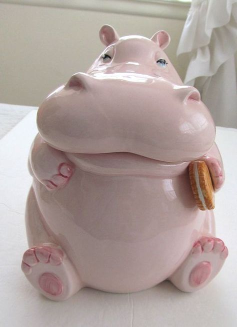 Hippo cookie jar Hippo Cookies, House Hippo, Hippopotamus For Christmas, Hungry Hippos, Cute Hippo, Cookie Jars Vintage, Vintage Cookies, Ceramic Animals, Hip Hip