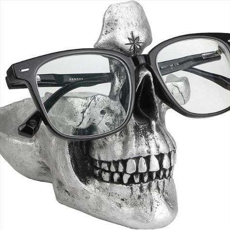 Mrlikale Skull Glasses Stand Holder, Creative Eyeglasses Holder, Sunglasses Spectacle Display Rack, Key Holder Resin Sculptures for Entryway Home, Office, Desk Eyeglasses Holder, Skull Statue, Key Bowl, Glasses Stand, Sunglasses Display, Glass Rack, Resin Sculpture, Sunglass Holder, Skull Head