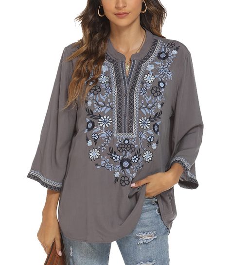 Embroidered Tops, Mexican Shirts, Peasant Shirt, Embroidered Shirts, Loose Tunic, Embroidered Tunic Top, Bohemian Blouses, Floral Embroidered Top, Embroidery Top