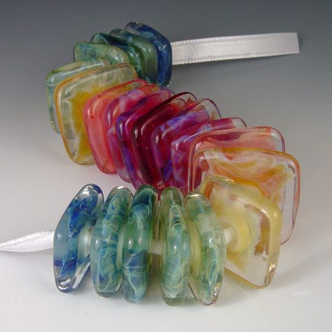 Lampwork Bead Jewelry, Lampwork Focal Bead, Cube Shape, Lampwork Jewelry, Polymer Beads, Glass Lampwork, Handmade Lampwork Bead, Fused Glass Jewelry, Handmade Glass Beads