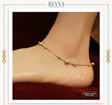 Gold Anklet Designs Kerala, Gold Anklets Indian Simple, Vangi Ring, Gold Anklets Indian, Bangel Design, Gold Ankle Chain, Pearl Bangles Gold, Silver Anklets Designs, Pearl Bangles