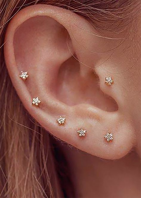 Pretty Ear Piercings, Daisy Studs, Flower Ear, Mini Earrings, Floral Studs, Flower Stud Earrings, Earring Post, Tiny Earrings, Tiny Stud Earrings