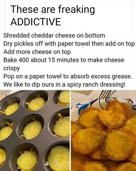 Keto Fried Pickles, Spicy Ranch Dressing, Shredded Cheddar Cheese, Bacon Sausage, Fried Pickles, Muffin Tin, Ranch Dressing, Shredded Cheese, Air Fryer Recipes