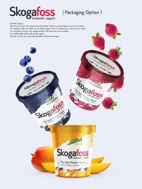 Yogurt Ads Creative, Frozen Yogurt Ideas, Yogurt Branding, Yogurt Design, Yogurt Packaging Design, Yoghurt Packaging, Yogurt Brands, Yogurt Packaging, Protein Yogurt