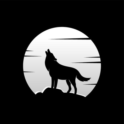 logo loup lune Art, Logos