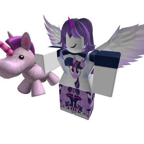 roblox avatar Flowy Anime Hair, Avatar Shirt, Fluffy Unicorn, Hair Hat, Roblox 3, Purple Feather, Feather Wings, Unicorn Horn, Roblox Avatar