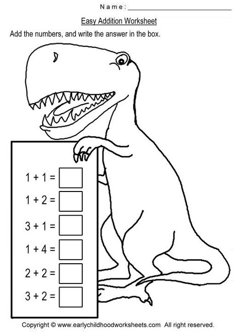 Simple Easy Kindergarten Dinosaur Addition Dinosaur Addition, Dinosaur Worksheets, Homeschool Curriculum Planning, Kindergarten Addition, Kindergarten Addition Worksheets, Kindergarten Worksheets Printable, Dinosaur Activities, Worksheets For Kindergarten, Subtraction Worksheets