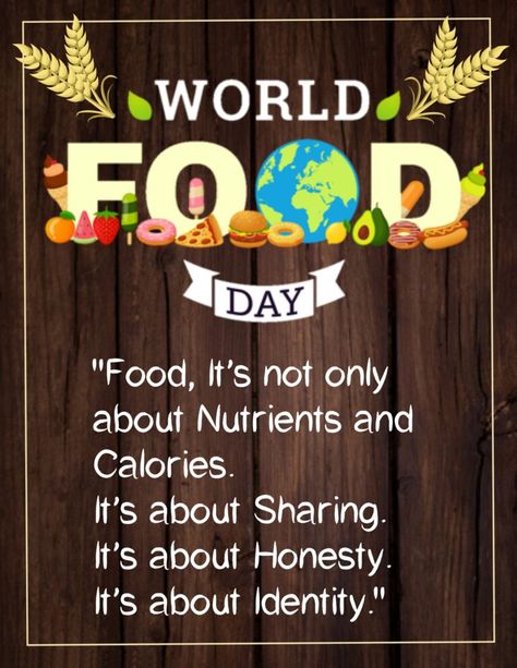 World food day | Quotes about Food - wishes1234 Food Wastage Quotes, World Food Day Quotes, World Food Day Poster Design, Don't Waste Food Quotes, World Food Day Poster, Food Day Poster, National Food Day, International Food Day, Quotes About Food