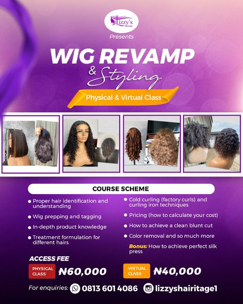 Hair Flyer Design, Business Packages, Promo Flyer, Hair Flyer, Virtual Class, Flyer Design Inspiration, Skill Training, Design Graphics, Social Media Design Graphics