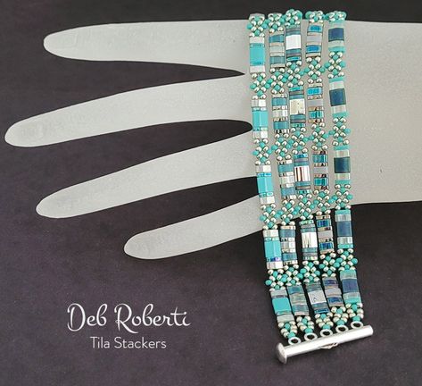 Tila_Stackers_3 Tila Bead Wrap Bracelets, Free Bracelet Patterns, Tila Bracelets Patterns, Tila Bead Jewelry, Tila Beads Tutorial Free Pattern, Tila Jewelry, Tila Bracelets, Diy Beaded Rings, Loom Jewelry