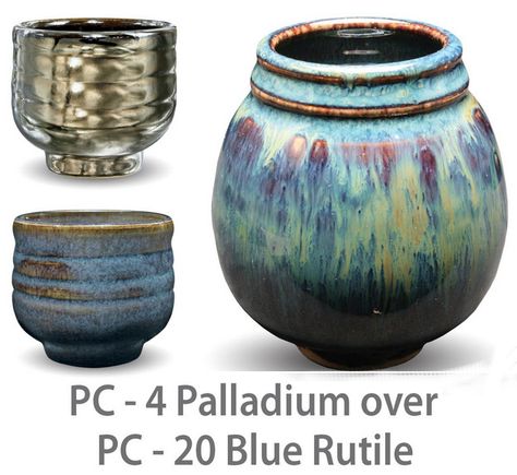 PC 4 PALLADIUM OVER PC 20 BLUE RUTILE Blue Rutile, Glaze Combinations, Glaze Combos, Glaze Ideas, Beautiful Vases, Pottery Glaze, Amaco Glazes, Ceramic Glaze Recipes, Glazing Techniques