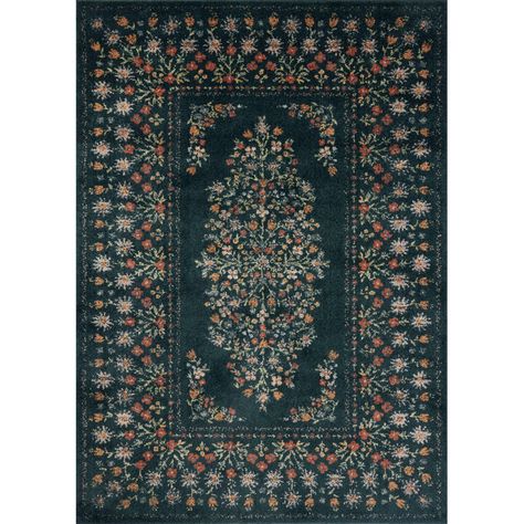 Rifle Paper Co. x Loloi Laurel Navy Area Rug & Reviews - Wayfair Canada Rhythmic Pattern, Loloi Rugs, Rug Direct, Navy Area Rug, Floral Area Rugs, Black Area Rugs, Traditional Rug, Nebraska Furniture Mart, White Area Rug