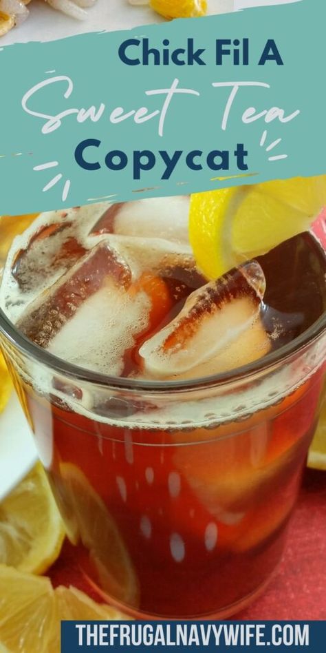 Iced Sweet Tea, Chick Fil A Recipe Copycat, Kid Drinks Recipes, Sweet Tea Recipe, Chick Fil A Recipe, Sweet Tea Recipes, Copycat Chick Fil A, Southern Sweet Tea, Tea Drink Recipes