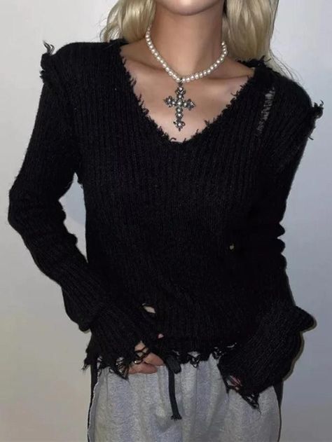 2023 Buy Ribbed Tattered V Neck Sweater under US$38 in Sweaters Online Store. Free Shipping with US$69+. Check reviews and buy it today. Style: Casual/Street/Vintage/Hip Pop/Sexy Fabric Content: Acrylic Fit Type: Slim Fit Neckline: V Neck Sleeve Length: Long Sleeve #vintage #vintagestyle #backtoschool #backtoschooloutfits #firstdayofschooloutfit #fall #fallfashion #winter #streetstyle #outfits #ootd #trendyoutfits #fashionista #casualoutfits #longsleeve