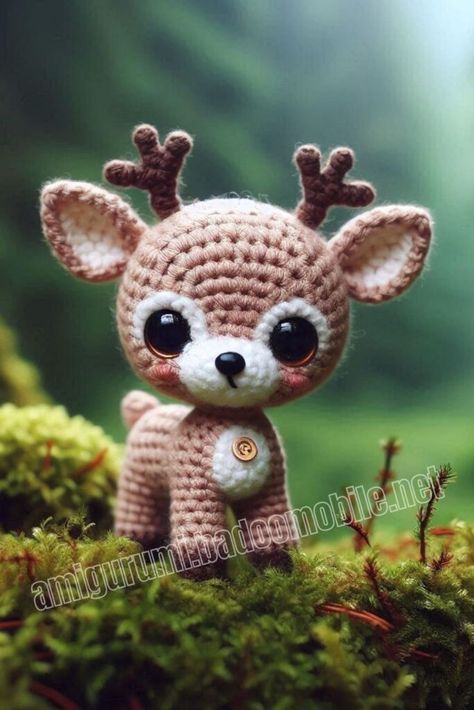 Amigurumi Cute Deer Free Pattern-3 Crochet Fawn Pattern Free, Crochet Deer Pattern, Crochet Toys Free, Cute Deer, Dog Doll, Crochet Panda, Crochet Unicorn, Crochet Elephant, Christmas Crochet Patterns