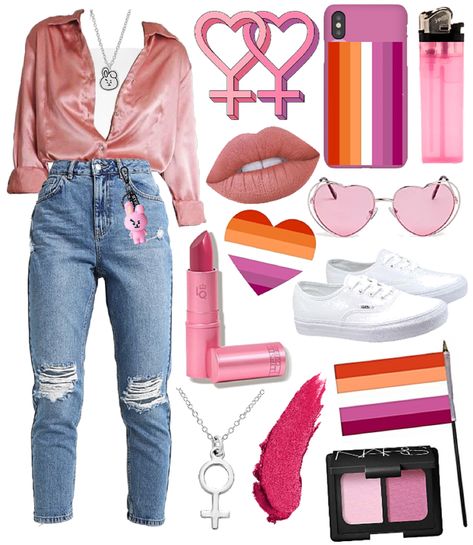 Lesbian Pride Outfit | ShopLook Lgbtq Pride Outfit Ideas, Pride Lesbian Outfit, Casual Pride Outfit, Lesbian Flag Outfit, Lesbian Pride Outfits, Pride Aesthetic Outfits, Pride Month Outfit Ideas, Lesbian Outfit Ideas, Parade Outfit Ideas