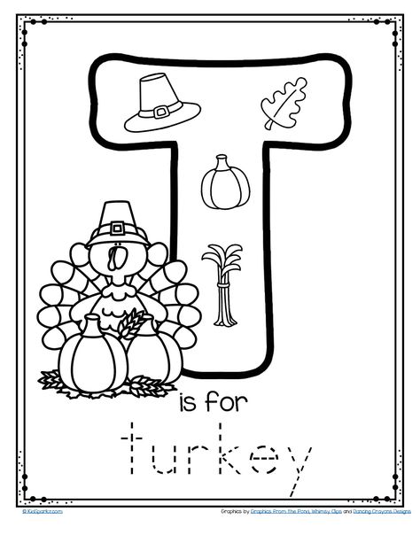 FREE  - T is for Turkey trace and color alphabet printables for Thanksgiving #preschool #kindergarten #Thanksgivingprintable T Is For Turkey, Turkey Worksheets, Thanksgiving Alphabet, Turkey Coloring, Thanksgiving Letter, Thanksgiving Activities Preschool, Trace And Color, Thanksgiving Lessons, Letter Worksheets For Preschool