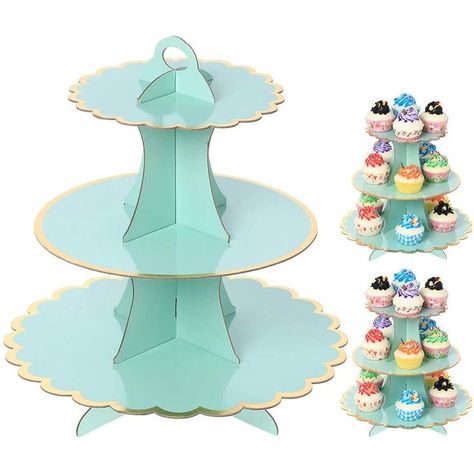 Wedding Cake Diy Decorating, Cardboard Cupcake Stand, Acrylic Cupcake Stand, Afternoon Tea Wedding, 3 Layer Cakes, Wedding Plate, Dessert Display Stand, Tea Wedding, Cupcake Stands