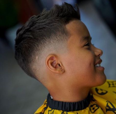 Youth Boys Haircut Trendy, Kids Burst Fade, Faded Mohawk Boys, Mohawk Boys, Taper Fade Mohawk, Boys Mohawk, Burst Fade Mohawk, Trendy Boys Haircuts, Fade Haircut Designs