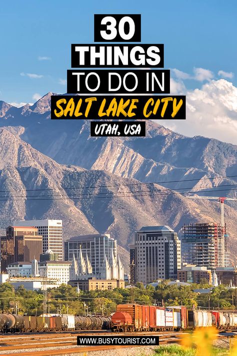 Planning a trip to Salt Lake City and wondering what to do there? This handy travel guide will show you the top attractions, best activities, places to visit & fun things to do in Salt Lake City, Utah. Start planning your itinerary & bucket list now! #saltlakecity #slc #utah #utahtravel #usatravel #usaroadtrip #usatrip #travelusa #ustravel #ustraveldestinations #americatravel #vacationusa Salt Lake City Utah Things To Do In, Things To Do In Salt Lake City, Fun Things To Do In Salt Lake City, Living In Salt Lake City Utah, Downtown Salt Lake City, Salt Lake City History, Slc Utah, Salt Lake City Downtown, Utah Usa