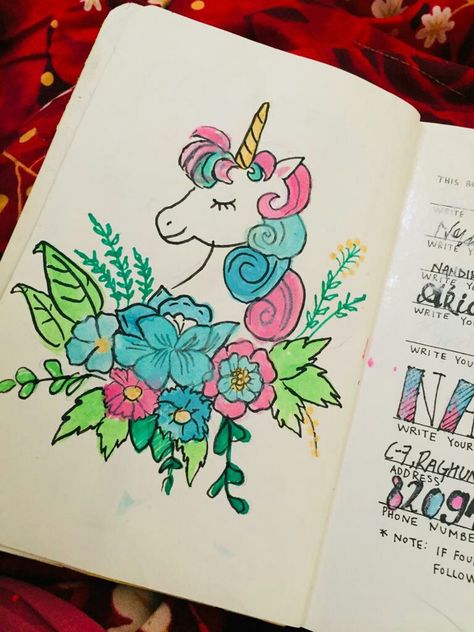 Wreck this journal . This book belongs to page. Introduction Page Unicorn . Wtj Unicorn Journal Ideas, This Diary Belongs To Page, Reading Bujo, Therapy Crafts, 2022 Journal, Introduction Page, Bullet Journel, Journal Elements, 2022 Planner